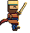 Arda, holding a straight bronze blade
